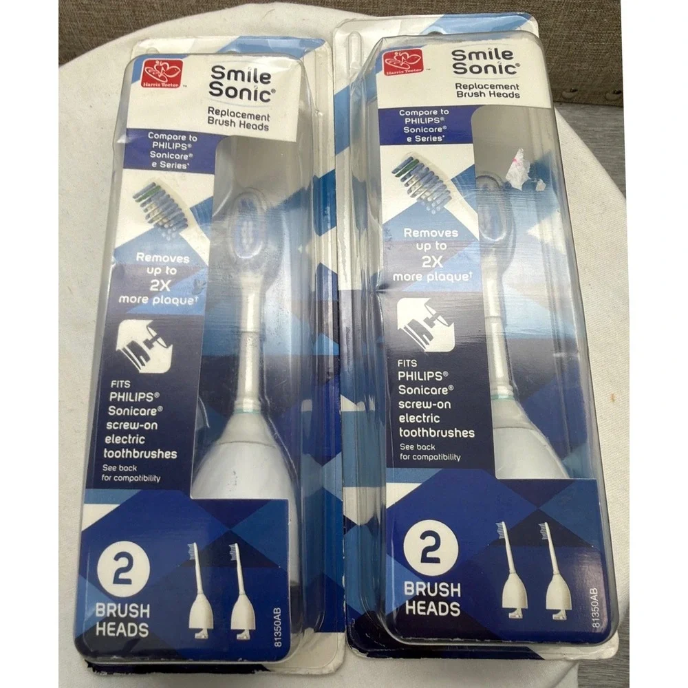 2pks Harris Teeter Smile Sonic Replace Brush Heads Fits Philips Sonicare eSeries